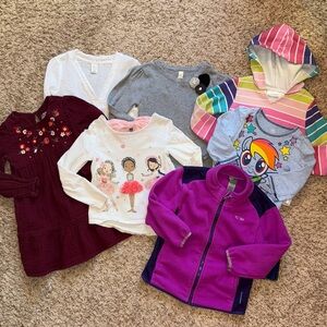 4t/5t girl ls bundle. 2 dresses, 2 sweatshirts, 1 sweater, 2 long sleeve t’s.